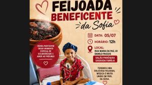 Feijoada beneficente ser&aacute; realizada para ajudar Sofia na luta contra c&acirc;ncer raro em Divin&oacute;polis