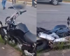 Acidente envolvendo motocicletas e carro deixa ferido em Nova Serrana