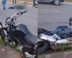 Acidente envolvendo motocicletas e carro deixa ferido em Nova Serrana