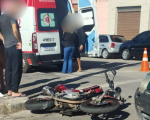 Colisão entre carro e moto deixa motociclista ferido no Quintino, em Divinópolis