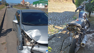 Acidente na MG-050 envolve carro e moto em Divinópolis