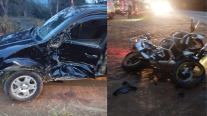 Acidente na BR-494, em Carmo da Mata, deixa motociclista gravemente ferido com múltiplas fraturas