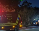 Carro atinge vaca na BR-494 em Nova Serrana e deixa três pessoas feridas durante a madrugada