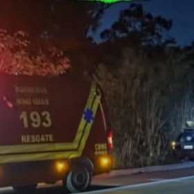 Carro atinge vaca na BR-494 em Nova Serrana e deixa três pessoas feridas durante a madrugada