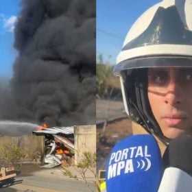 Incêndio destruiu 90% da fábrica de palmilhas em Perdigão, diz Bombeiros