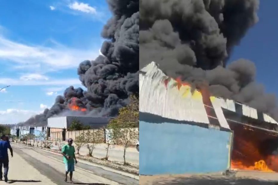 Inc&ecirc;ndio em f&aacute;brica de palmilhas deixa tr&ecirc;s feridos em Perdig&atilde;o