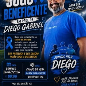 Jogo beneficente vai arrecadar recursos para ajudar Diego Gabriel em Divinópolis