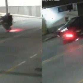 Motociclista 'dar grau' e cai junto com garupa em Divinópolis