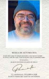 Missa de s&eacute;timo dia em mem&oacute;ria de Marco Ant&ocirc;nio Soares de Melo, o &ldquo;Panela&rdquo;, ser&aacute; celebrada neste domingo em Divin&oacute;polis