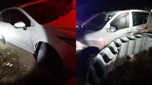 Acidente na BR-262 em Nova Serrana entre Renault Sandero e Toyota Corolla