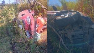 Idoso cochila ao volante e carro cai em ribanceira na BR-354, em Formiga