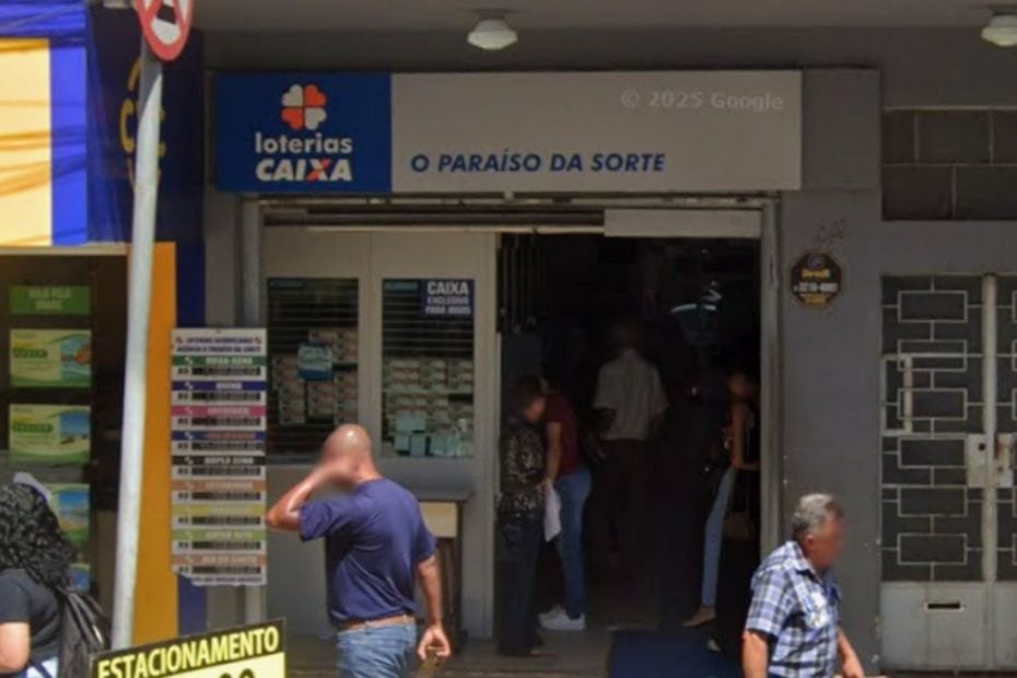 Lotérica 'O Paraíso da Sorte', em Divinópolis, onde o apostador venceu o prêmio máximo da Mega-Sena.