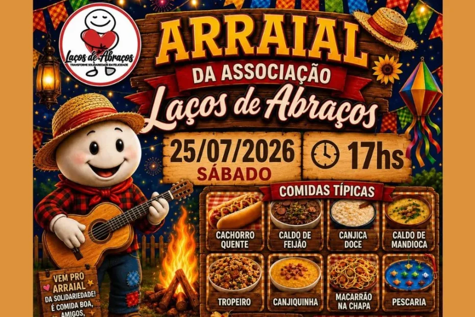 Arrai&aacute; da Associa&ccedil;&atilde;o La&ccedil;os de Abra&ccedil;os em Divin&oacute;polis re&uacute;ne fam&iacute;lias para festa solid&aacute;ria