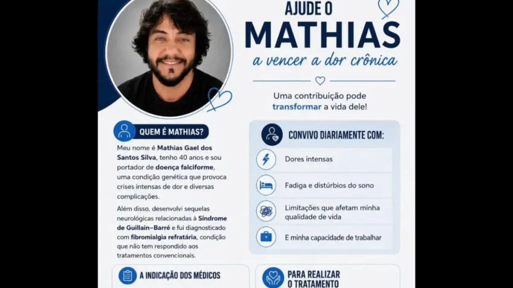 Campanha para tratamento de doen&ccedil;a falciforme de Mathias Gael dos Santos Silva
