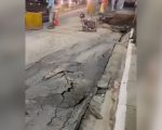 Veja vídeo: Avenida JK tem trecho danificado meses após revitalização; Prefeitura aponta rompimento de rede da Copasa