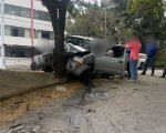 Urgente: Caminhonete bate em árvore na av. Autorama, em Divinópolis