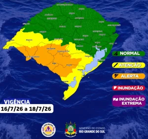 Defesa Civil do RS alerta para possibilidade de tornado