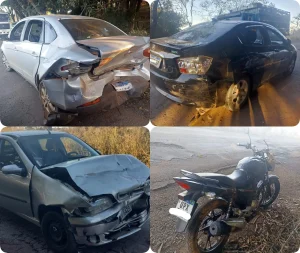 Engavetamento na BR-352 deixa vítimas em Pitangui