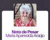 Nota de pesar pelo falecimento de Maria Aparecida Araújo