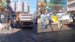 Obra da Copasa fecha rua Rio de Janeiro, no Centro de Divinópolis