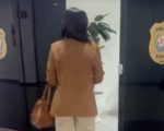 Prefeita Janete Aparecida no 7º Departamento da Polícia Civil de Divinópolis registrando boletim de ocorrência
