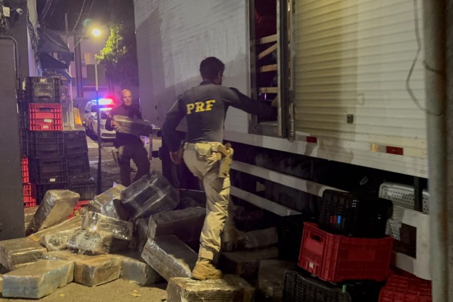 Caminhão apreendido pela PRF com mais de 3 toneladas de maconha na BR-262, em Bom Despacho