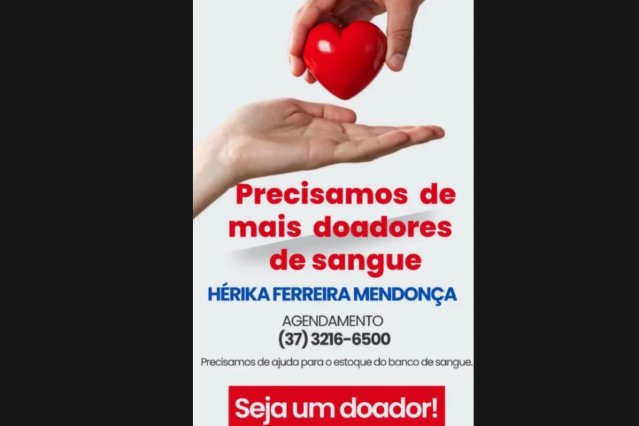 Campanha de doa&ccedil;&atilde;o de sangue pede novos doadores para refor&ccedil;ar estoque do banco de sangue.