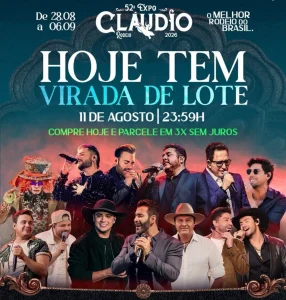 52ª ExpoCláudio entra na reta final do segundo lote de ingressos; virada acontece nesta terça (11)