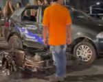 Acidente deixa motociclista ferido na rua Castro Alves, em Divinópolis