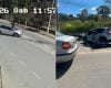 Câmera flagra acidente entre carro e moto na av. Autorama, em Divinópolis