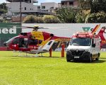 Helicóptero Arcanjo realiza transferência de menina vítima de queimaduras de Divinópolis para Belo Horizonte