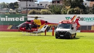 Helicóptero Arcanjo realiza transferência de menina vítima de queimaduras de Divinópolis para Belo Horizonte