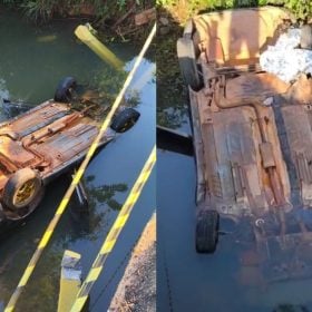 Homem morre após carro cair de ponte em Pitangui