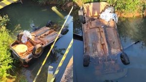 Homem morre após carro cair de ponte em Pitangui