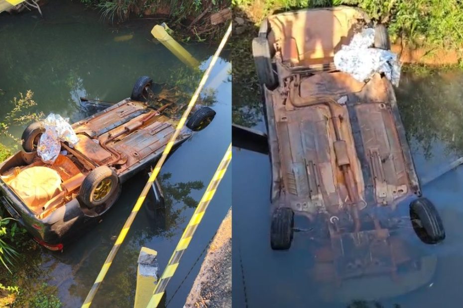 Homem morre ap&oacute;s carro cair de ponte em Pitangui
