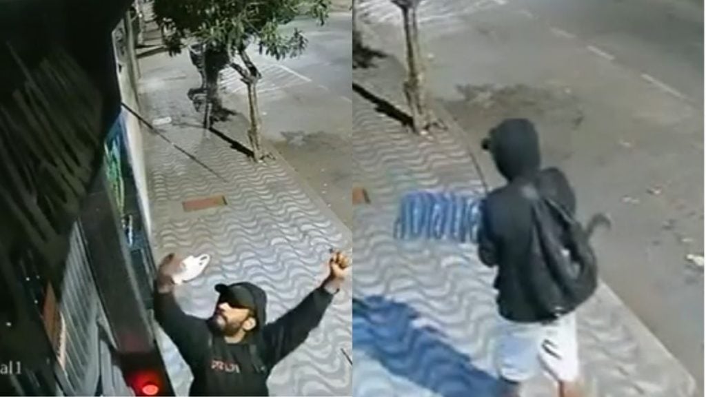 Ladr&atilde;o furta placa de condom&iacute;nio no Centro de Divin&oacute;polis