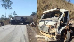 Motorista morre após batida entre caminhões na BR-354, em Bambuí