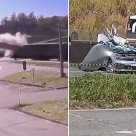 Passarela desaba sobre carro e deixa dois mortos na rodovia Fernão Dias