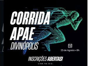 Inscri&ccedil;&otilde;es abertas para a 1&ordf; Corrida da APAE em Divin&oacute;polis: esporte, fam&iacute;lia e solidariedade.