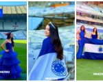 Jovem torcedora do Cruzeiro realiza ensaio de debutante no Mineirão e recebe mensagem de jogador do clube