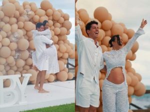 Larissa Tomásia realiza chá revelação e confirma que espera um menino