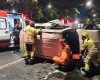 Mulher sofre traumatismo craniano grave após capotamento de veículo na região Noroeste de Belo Horizonte