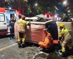 Mulher sofre traumatismo craniano grave após capotamento de veículo na região Noroeste de Belo Horizonte