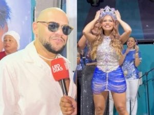 Gominho participa da coroação de Lexa como Rainha de Bateria da escola de samba Em Cima da Hora