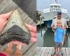 Menino de 11 anos e pai encontram dente fossilizado de megalodonte em praia de Nova Jersey