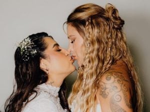 Lauana Prado comemora dois meses de casamento com Tati Dias e relembra momento especial