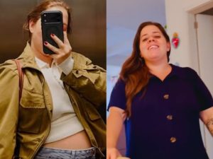 Tati Machado revela evolução da gravidez e compartilha pegadinha do marido durante gestação