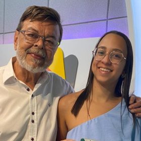 Ganhadora do Roletrando, Elina retirou o seu prêmio no programa Jorge Neto