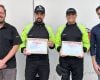Agentes de trânsito Glenes Gil Silva Morais e Marcus Vinicius de Souza recebem homenagem após salvar criança de incêndio em Divinópolis