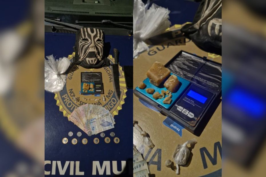 Drogas, dinheiro e materiais apreendidos com dupla em Nova Serrana